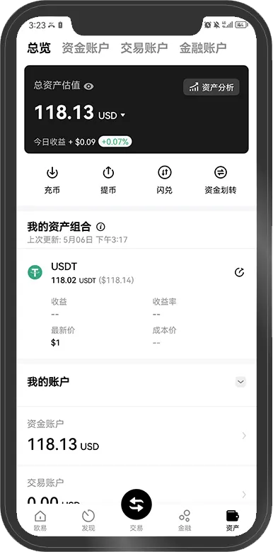 欧易OKX APP合约交易页面截图，专业K线图表分析界面